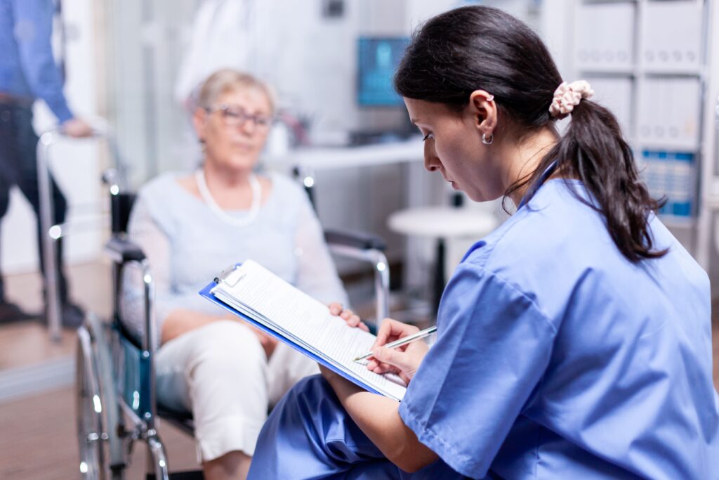 Ultrasound sonographer performing a scan